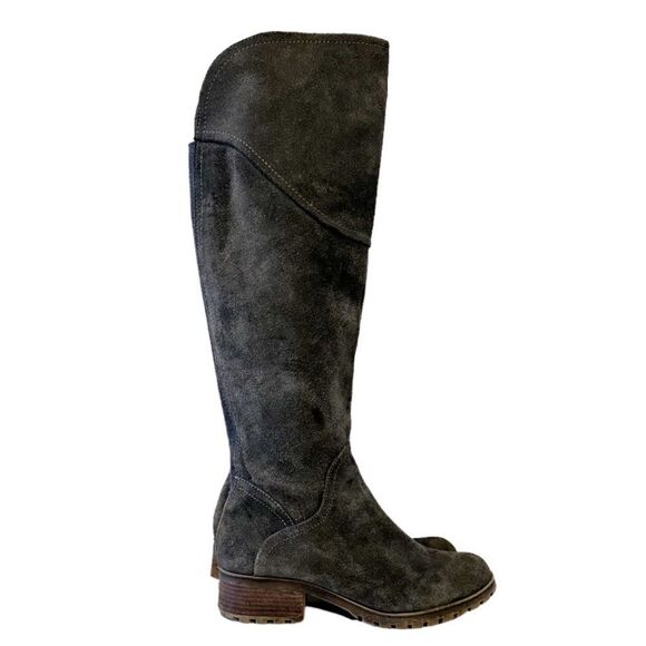 LUCKY BRAND Gray Harleen Suede Over Knee Riding Boots Size 8 - Picture 1 of 12